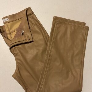 LOFT Camel Faux Leather Trousers